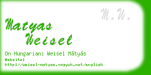 matyas weisel business card